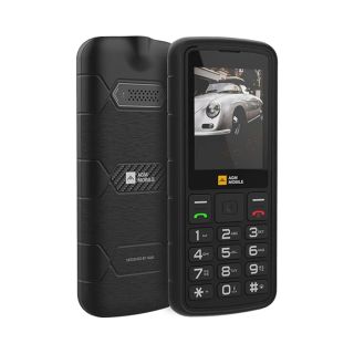 AGM M9 basic phone, front and back, with a small screen and a number keypad